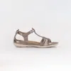 Ecco Women's Flash T-strap Sandal In Warm Grey Metallic/moon Rock In Gold