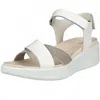 Ecco Women Flowt Crossband Wedge In White In White