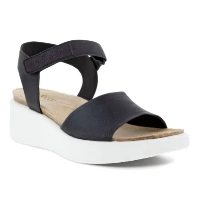 ECCO WOMEN'S FLOWT WEDGE CORK SANDAL IN BLACK