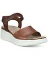 Ecco Women's Flowt Wedge Cork Sandals In Cashmere,cocoa Brown