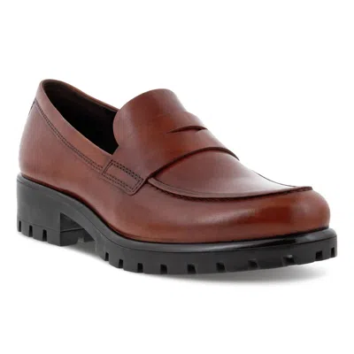 Ecco Women's Modtray Loafer Shoes In Cognac In Brown