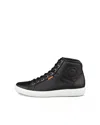 Ecco Womens Leather Lifestyle High-top Sneakers In Black