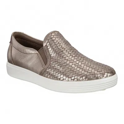 Ecco Women's Soft 7 Slip On Shoe In Stone Metallic In Multi