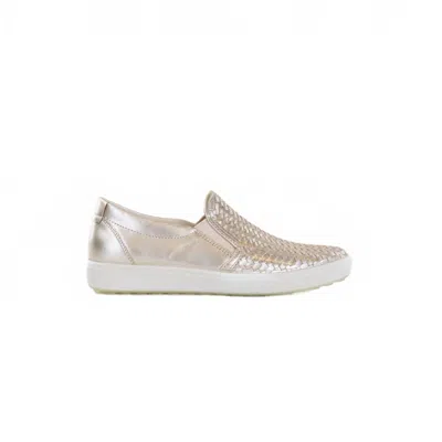 Ecco Women's Soft 7 Woven Slip-on 2.0 Shoes In Pure White Gold