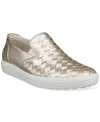 Ecco Soft 7 Slip-on Sneaker In Pure White,gold