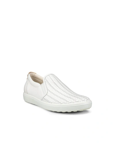 Ecco Women's Soft 7 Woven Slip-on Sneakers In White