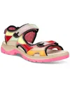 Ecco Yucatan Patchwork Sandal In Bubblegum