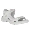 Ecco Yucatan Sandal In White,iridescent- Full Grain Leather