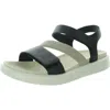 Ecco Womens Adjustable Leather Ankle Strap In Black