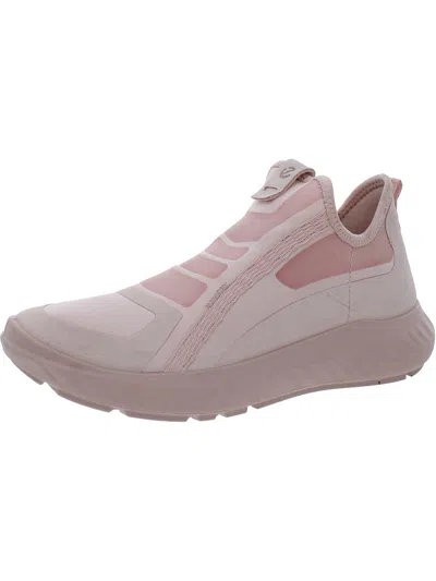 Ecco Womens Comfort Insole Man Made Casual And Fashion Sneakers In Pink