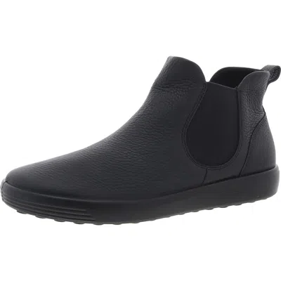 Ecco Womens Laceless Leather Ankle Boots In Black