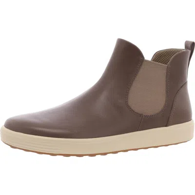 Ecco Womens Laceless Leather Ankle Boots In Brown