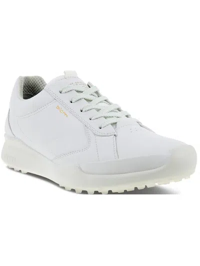 Ecco Womens Leather Cleats Golf Shoes In White
