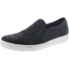 Ecco Womens Leather Slip On Loafers In Night Sky
