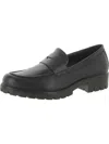 ECCO WOMENS LEATHER SLIP-ON LOAFERS