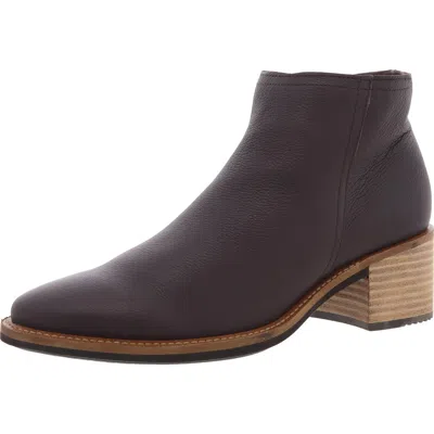Ecco Womens Zipper Leather Booties In Brown