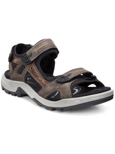 Ecco Yucatan Mens Leather Strap Sport Sandals In Espresso,cocoa Brown,black