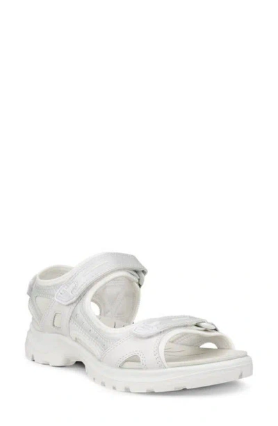 Ecco Yucatan Sandal In White,iridescent- Full Grain Leather