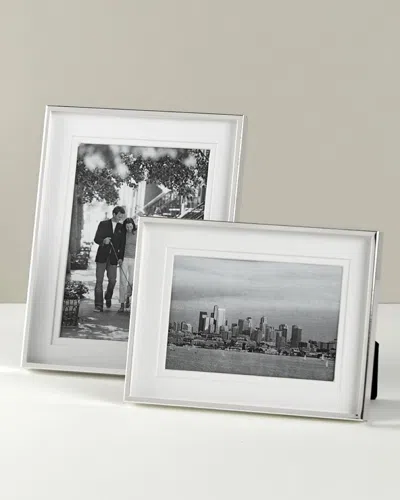Eccolo Silver Plate Frame 5x7, 4x6 Set Of 2 Shadow Box In White