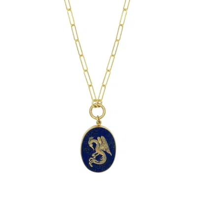 Ece London Women's Blue / Gold The Phoenix Ii Necklace In Multi