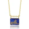 Ece London Women's Blue / Gold The Sphinx Necklace In Multi