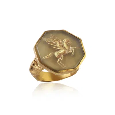 Ece London Women's Brown / Gold The Pegasus Ring In Multi
