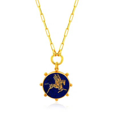 Ece London Women's Gold / Blue The Pegasus - Necklace