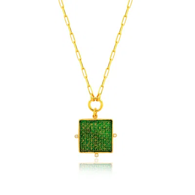 Ece London Women's Gold / Green The Imperial Guardian Necklace I V