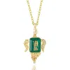 Ece London Women's Gold / Green The Victoria Medallion Necklace In Multi