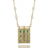 Ece London Women's Gold / Green / Yellow The Atlas Amulet Necklace In Multi