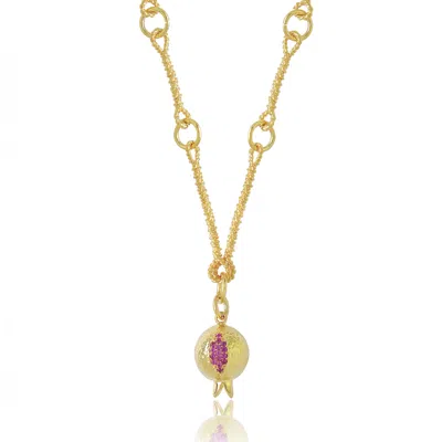 Ece London Women's Gold / Red The Pomona Necklace