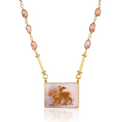 Ece London Women's Gold The Angel And The Lion Necklace