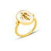 Ece London Women's Gold / White The Angel Of Peace I I Ring