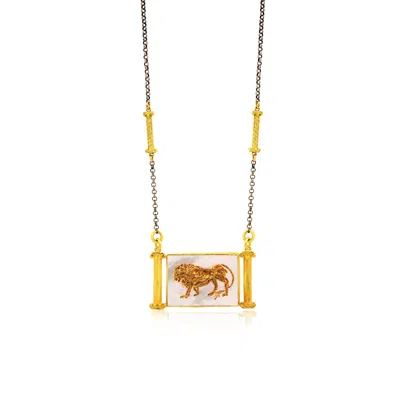 Ece London Women's Gold / White The Aslan I V Necklace
