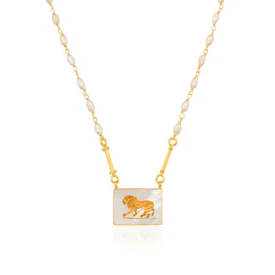 Ece London Women's Gold / White The Aslan Iii Necklace