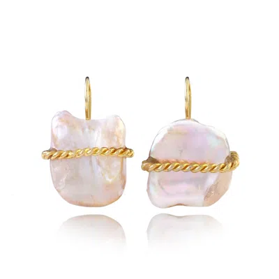 Ece London Women's Gold / White The Diana Pearl Earrings
