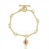 Ece London Women's Red / Gold The Pomona Bracelet In Multi