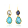 Ece London Women's White / Gold / Blue The Drop Earrings In Multi