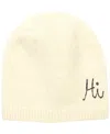 Echo 23 Embroidered Beanie In Cream,hi