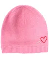 Echo 23 Embroidered Beanie In Peony,hearts