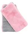 Echo 23 Faux Fur Fingerless Gloves In Peony