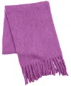 Echo 23 Plush Boucle Fringe Scarf In Amethyst