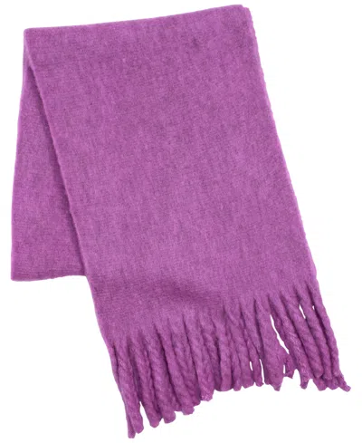 Echo 23 Plush Boucle Fringe Scarf In Amethyst