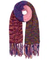 Echo 23 Space Dye Color Block Knit Scarf In Multi