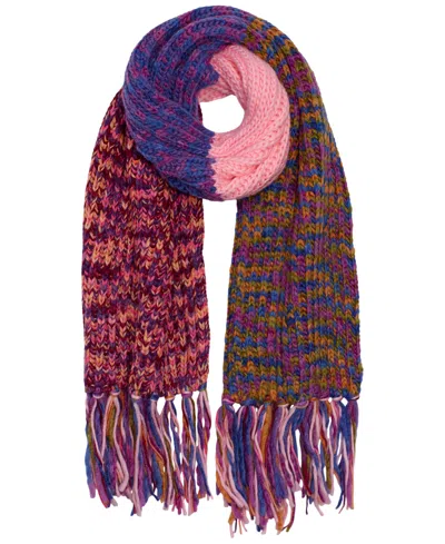 Echo 23 Space Dye Color Block Knit Scarf In Multi