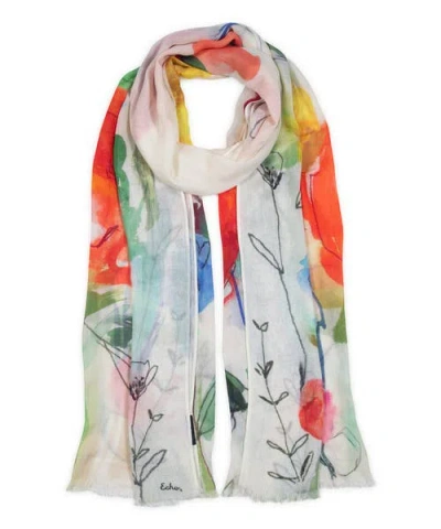 Echo Abstract Floral Wrap In Multi