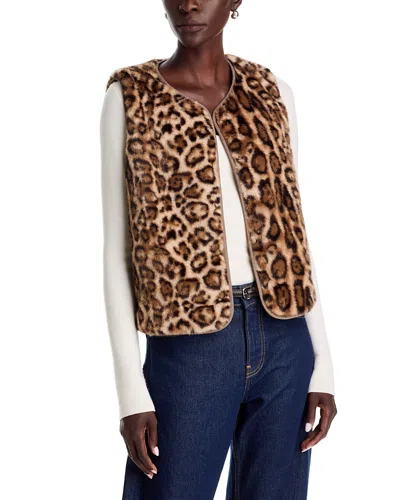 Echo Animal Hillside Faux Fur Vest In Multi