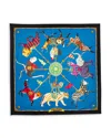 Echo Animal Menagerie Silk Square Scarf In Blue Depths