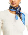 Echo Animal Menagerie Silk Square Scarf In Navy/multi