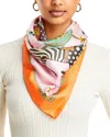 Echo Animal Menagerie Silk Square Scarf In Pink/multi